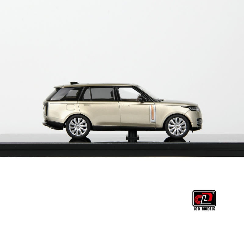 Pre-Order LCD 1:43 Range Rover Gold Alloy Full-Open Model – Acrylic Display & Transparent Sunroof