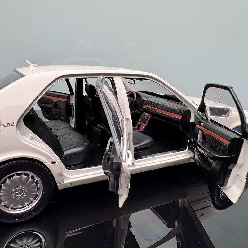 1/18 original 1990 Mercedes-Benz S600 W140 Tiger Head Benz White diecast car model classic car