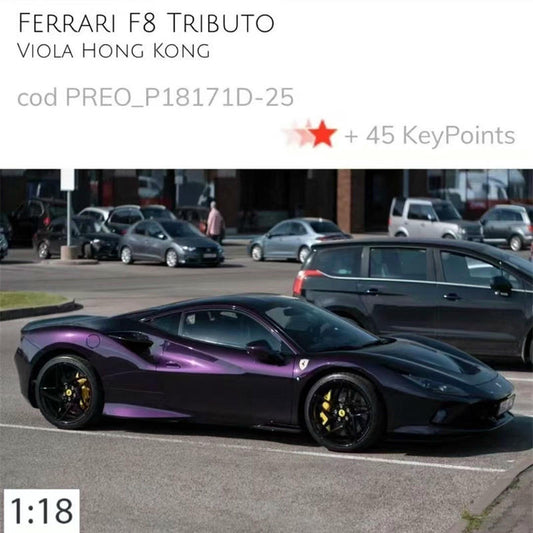 BBR 1:18 Ferrari F8 Tributo Resin Model Car – Purple