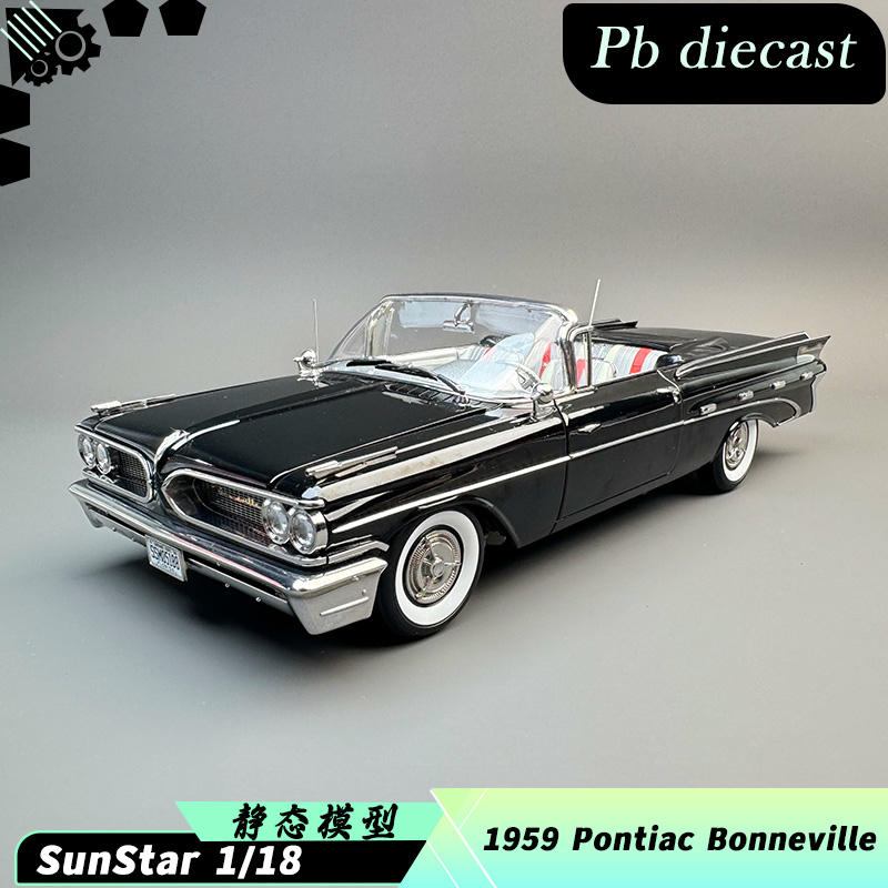 SunStar 1:18 1959 Pontiac Bonneville Platinum Edition Diecast Model