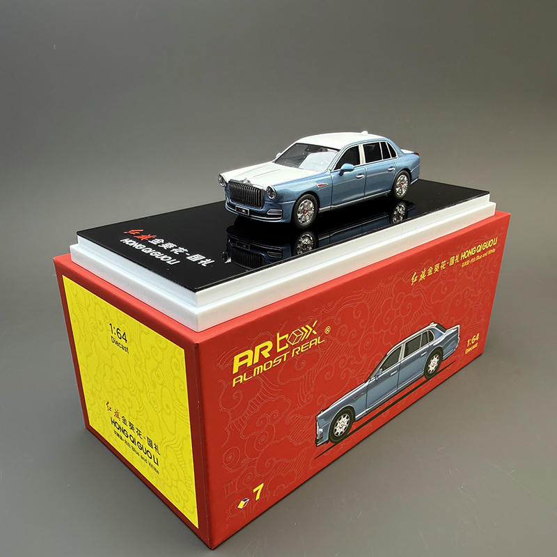 AR BOX 1:64 Hongqi Guoli Diecast Model – (Blue / White)