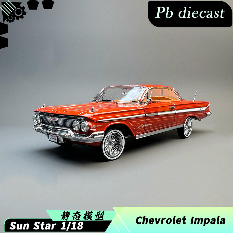 SunStar 1:18 1961 Chevrolet Impala Lowrider Alloy Diecast Model – Adjustable Suspension Edition