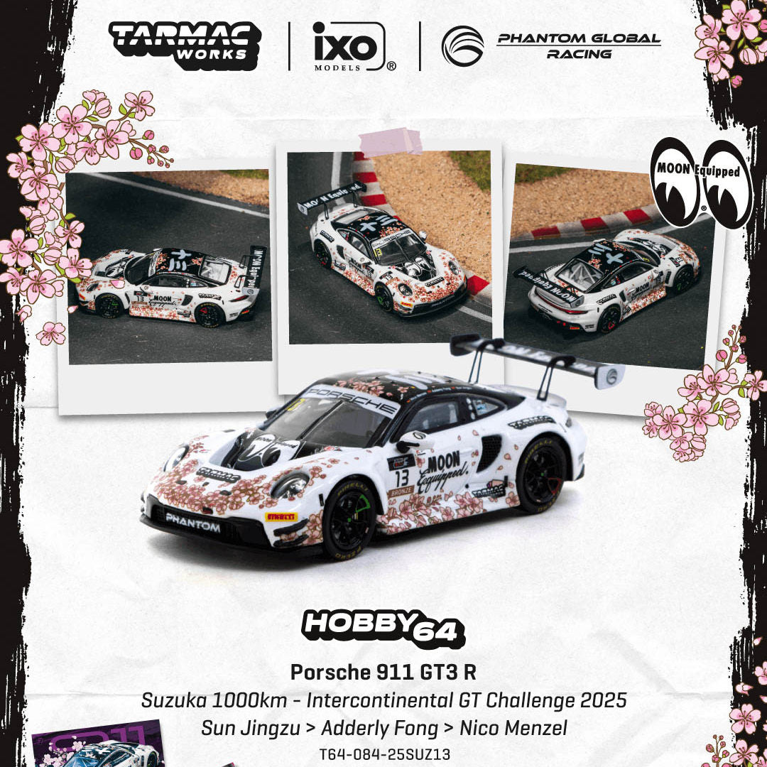 TW 1:64 Porsche 911 GT3 R Sakura Racing Diecast Model Car – Alloy Motorsport Collectible