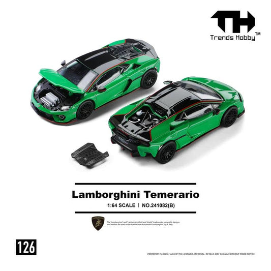 TH 1:64 Lamborghini Temerario Green Diecast Model