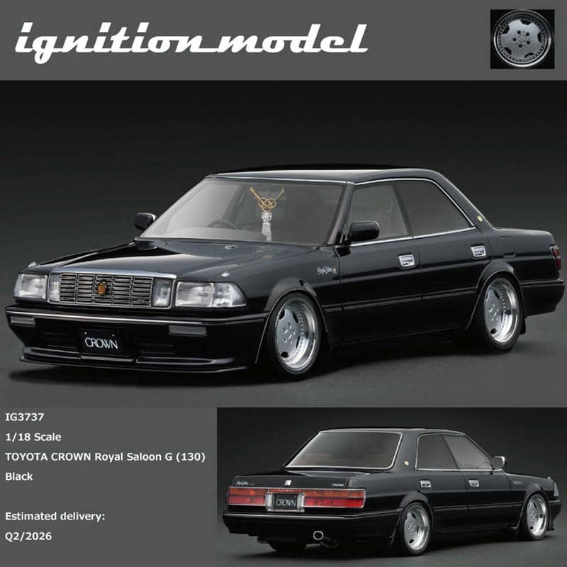 Ignition Model IG 1:18 Toyota Crown Royal Saloon G (S130) Black Resin Model