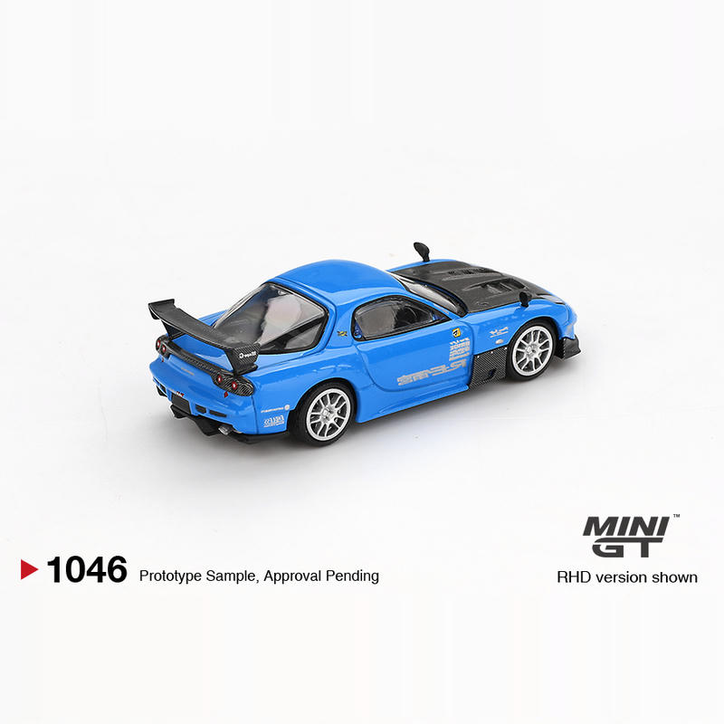MINIGT 1:64 Mazda RX-7 RE-Amemiya Diecast Car – Blue – YX car model