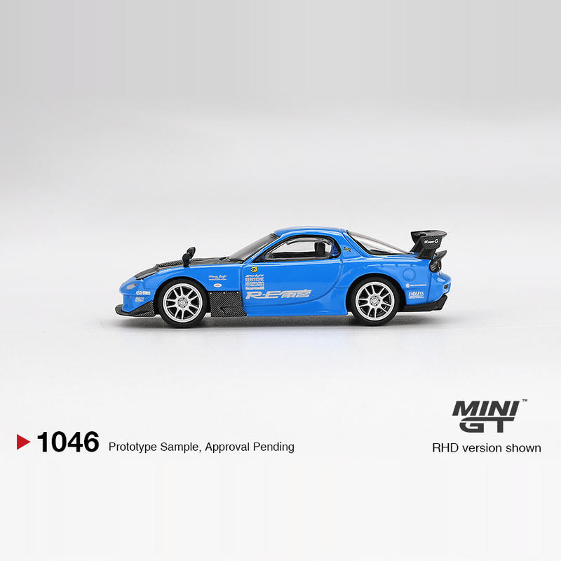 MINIGT 1:64 Mazda RX-7 RE-Amemiya Diecast Car – Blue – YX car model