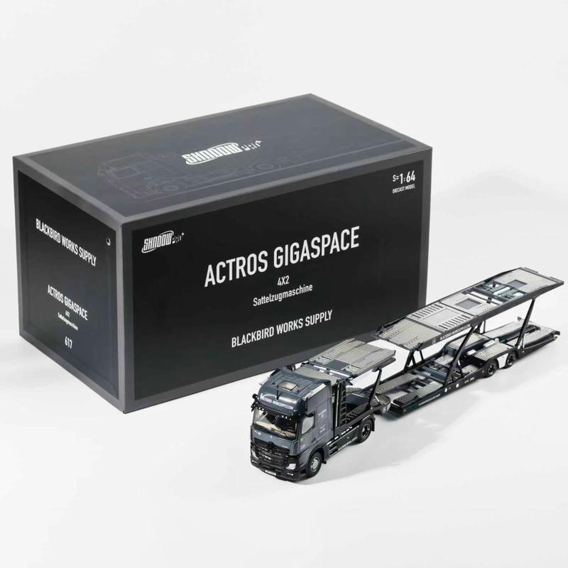 Mercedes-Benz Actros Double-Decker Car Transport Trailer 1:64 Diecast Model