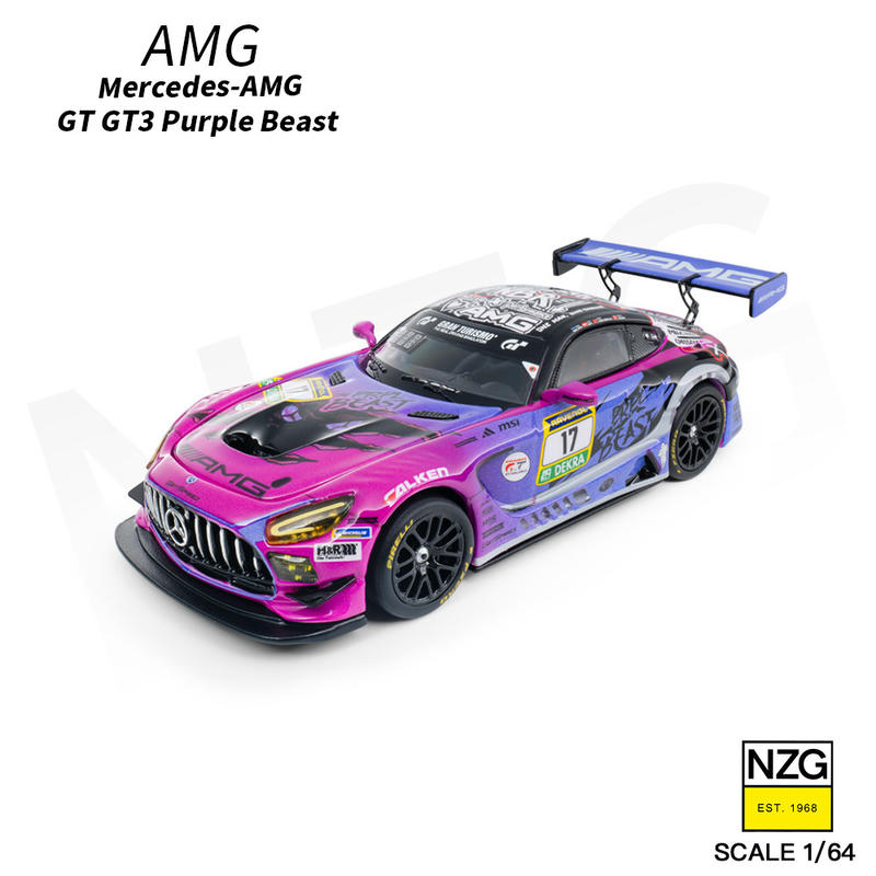 NZG 1:64 Mercedes-AMG GT3 "Purple Beast" 2025 Diecast Model