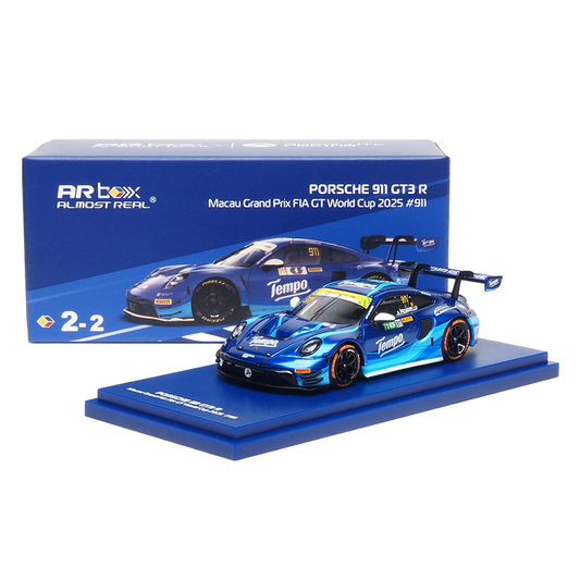 AR Box 1:64 Porsche 911 GT3R 2025 Macau FIA GT – Alloy Collectible Model Car
