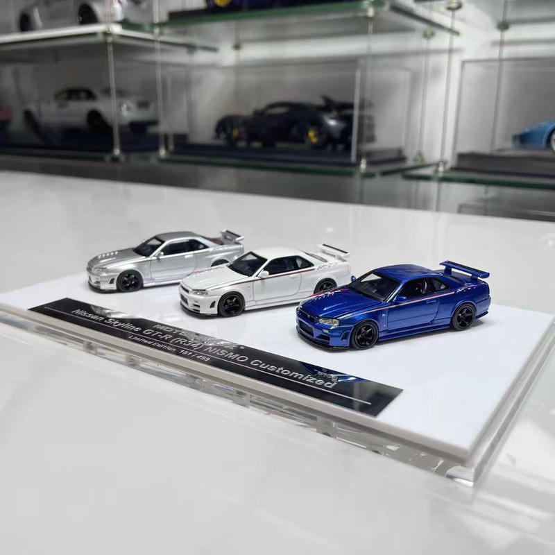 MotorHelix 1:64 Nissan R34 Skyline Three-Car Set – Foshan Exhibition Limited Edition