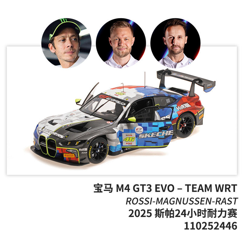 minichamps 1:18 BMW M4 GT3 EVO 2025 Misano GTWC Spa Racing Model