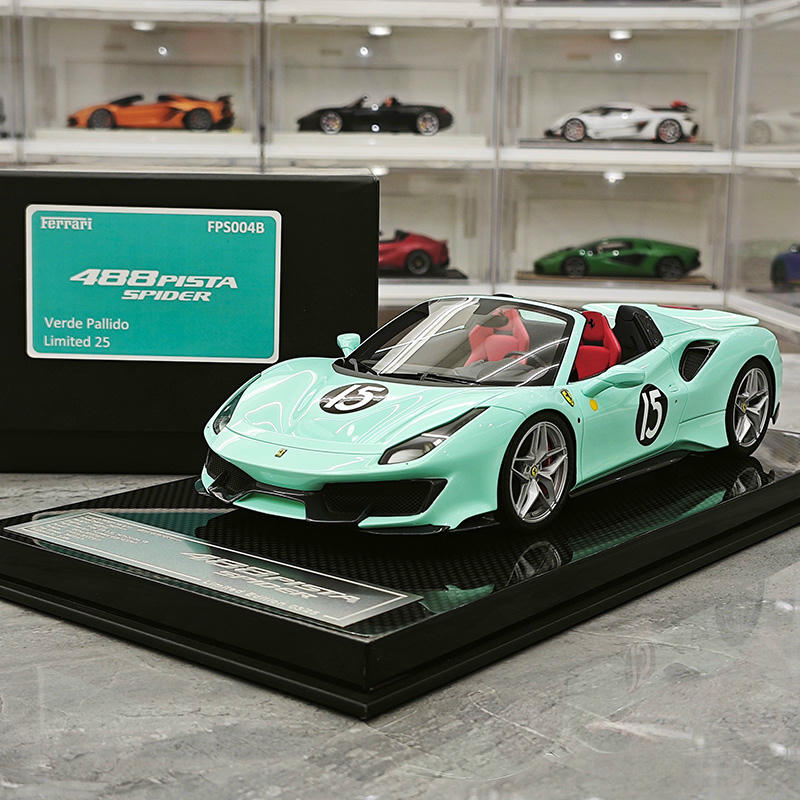 Dino Model 1:18 Ferrari 488 Pista Spider Resin Model – Tiffany Blue