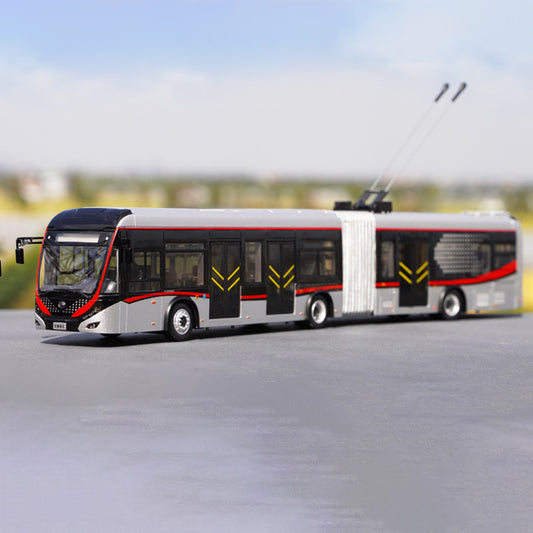 Original 1:42 Yutong Dual-Source Trolleybus Shanghai BRT Diecast Bus Model