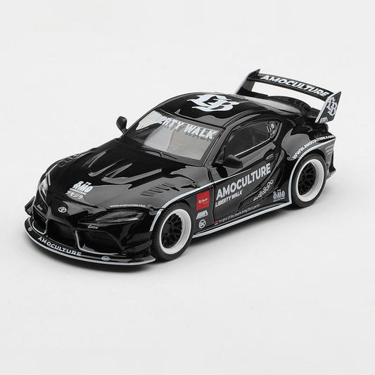 MINI GT 1:64 Toyota GR Supra LBWK AMOCULTURE Diecast Model Car – Black