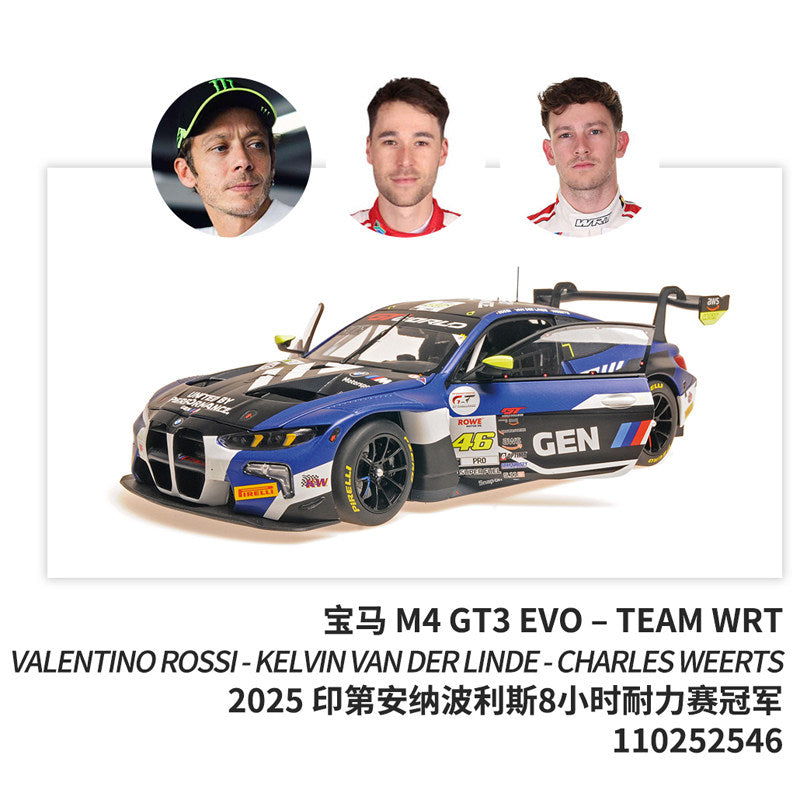 minichamps 1:18 BMW M4 GT3 EVO 2025 Misano GTWC Spa Racing Model