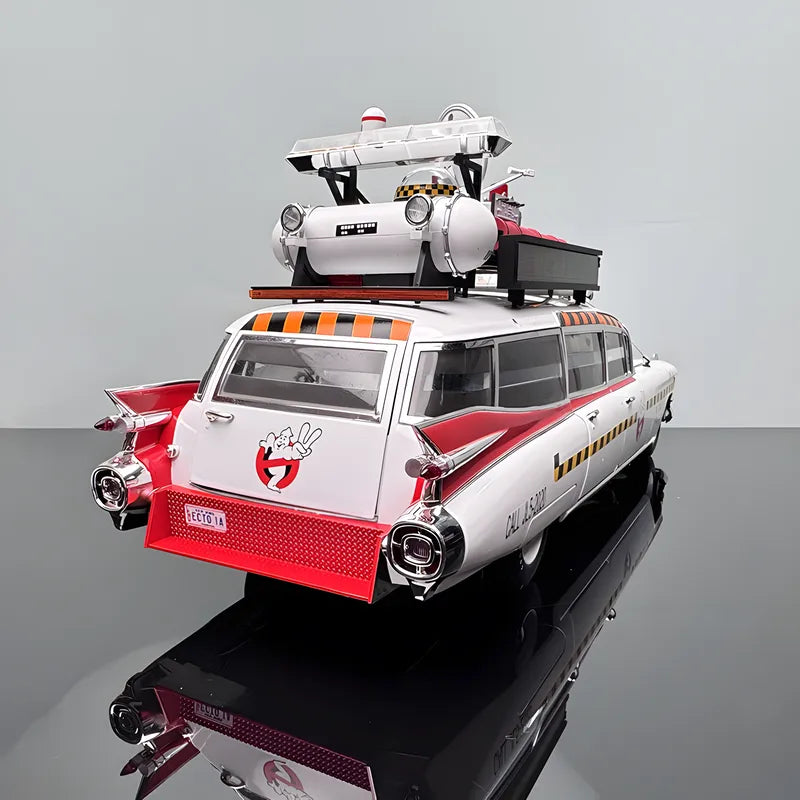 Hot Wheels 1/18 Ghostbusters ECTO-1 Ghost Car Fine Edition – New Ghost Hunter Car Upgraded Version