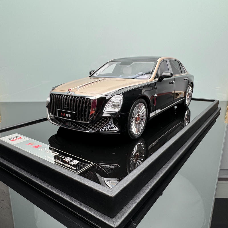 Hongqi Guoya 1:18 Resin Model Car – Black Gold Hardcover Limited Edition (1 of 399)