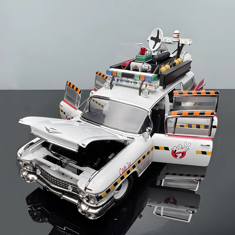Hot Wheels 1/18 Ghostbusters ECTO-1 Ghost Car Fine Edition – New Ghost Hunter Car Upgraded Version